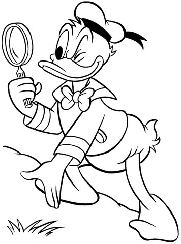 Detective Donald  Coloring Page